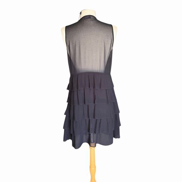 The Kooples Sleeveless Tiered Babydoll Mini Black Dress Size 2 NWT Parisian Cool - Picture 9 of 16